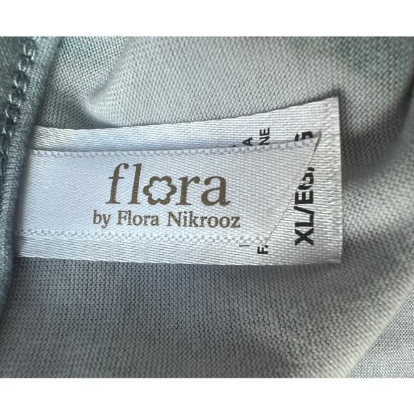 FLORA NIKROOZ WOMENS XLARGE JADE FLORAL PRINTED LONGSLEEVE PAJAMA TOP ONLY GREY - Picture 3 of 11